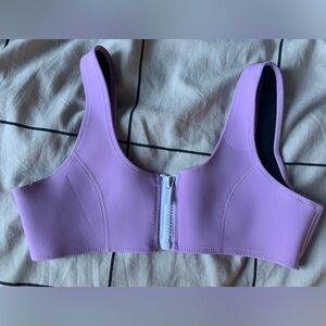 Hoaka Lavender Front-Zip bikini top
